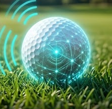 VGA Intelligent Golf Ball by AURA — signal illustration